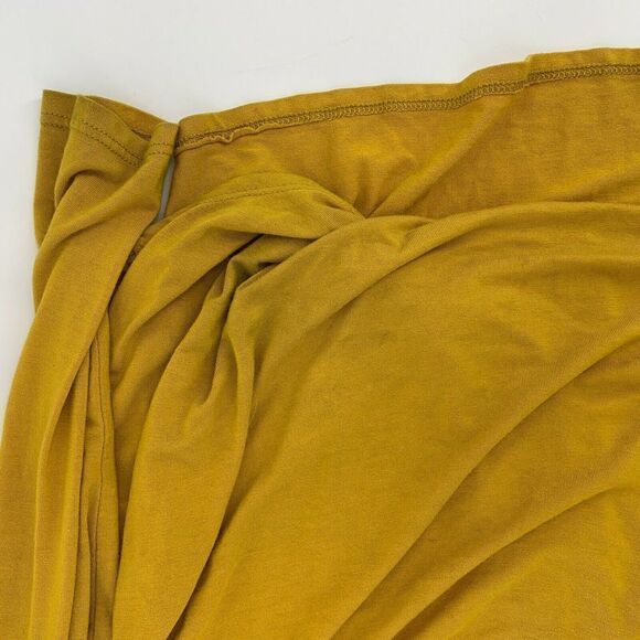 Marigold Yellow Draped Front V Neck Blouse - Picture 6 of 6
